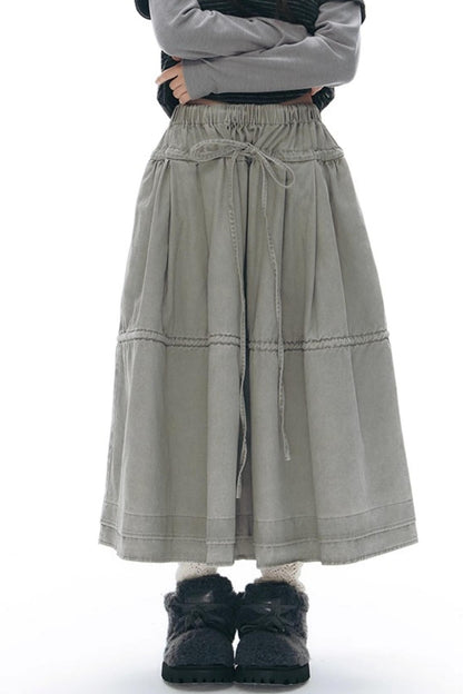 Elastic Cotton Dimensional Skirt