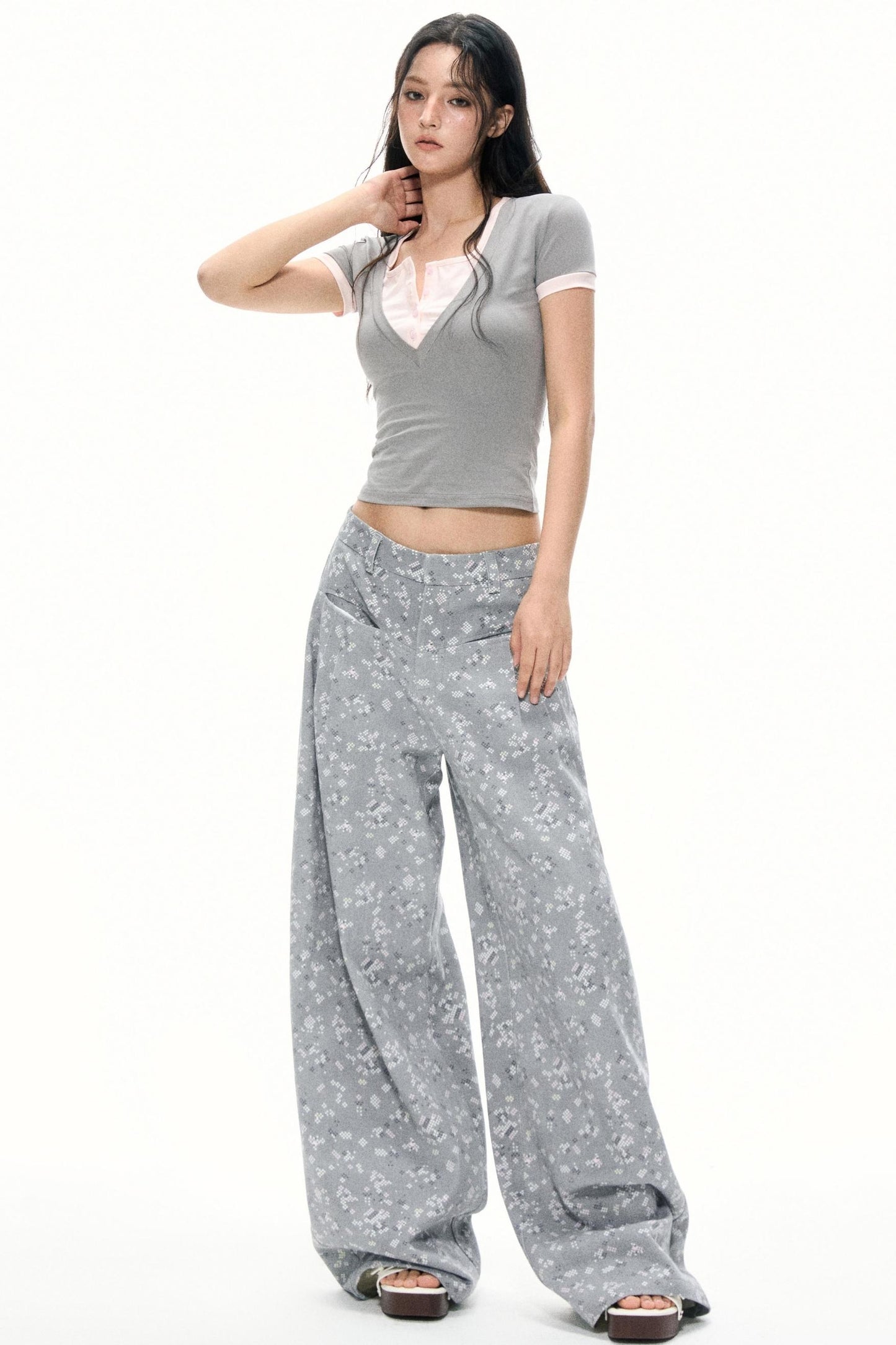 Color Block V-Neck Tee