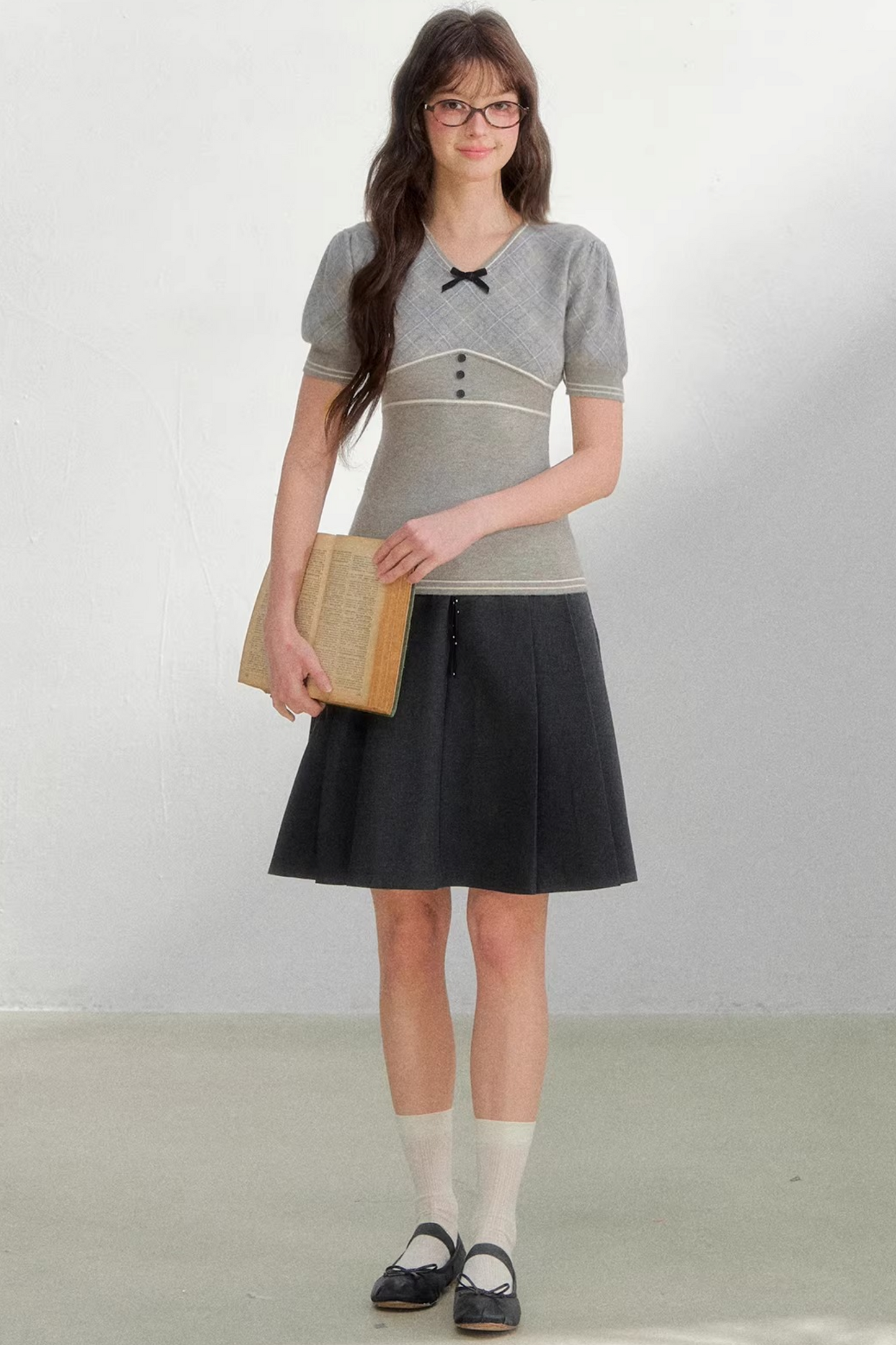 Retro Patterned Knit Top