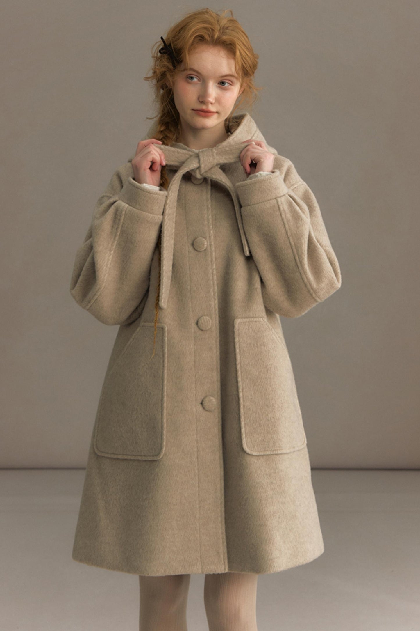 Snow Night Hooded Woolen Jacket