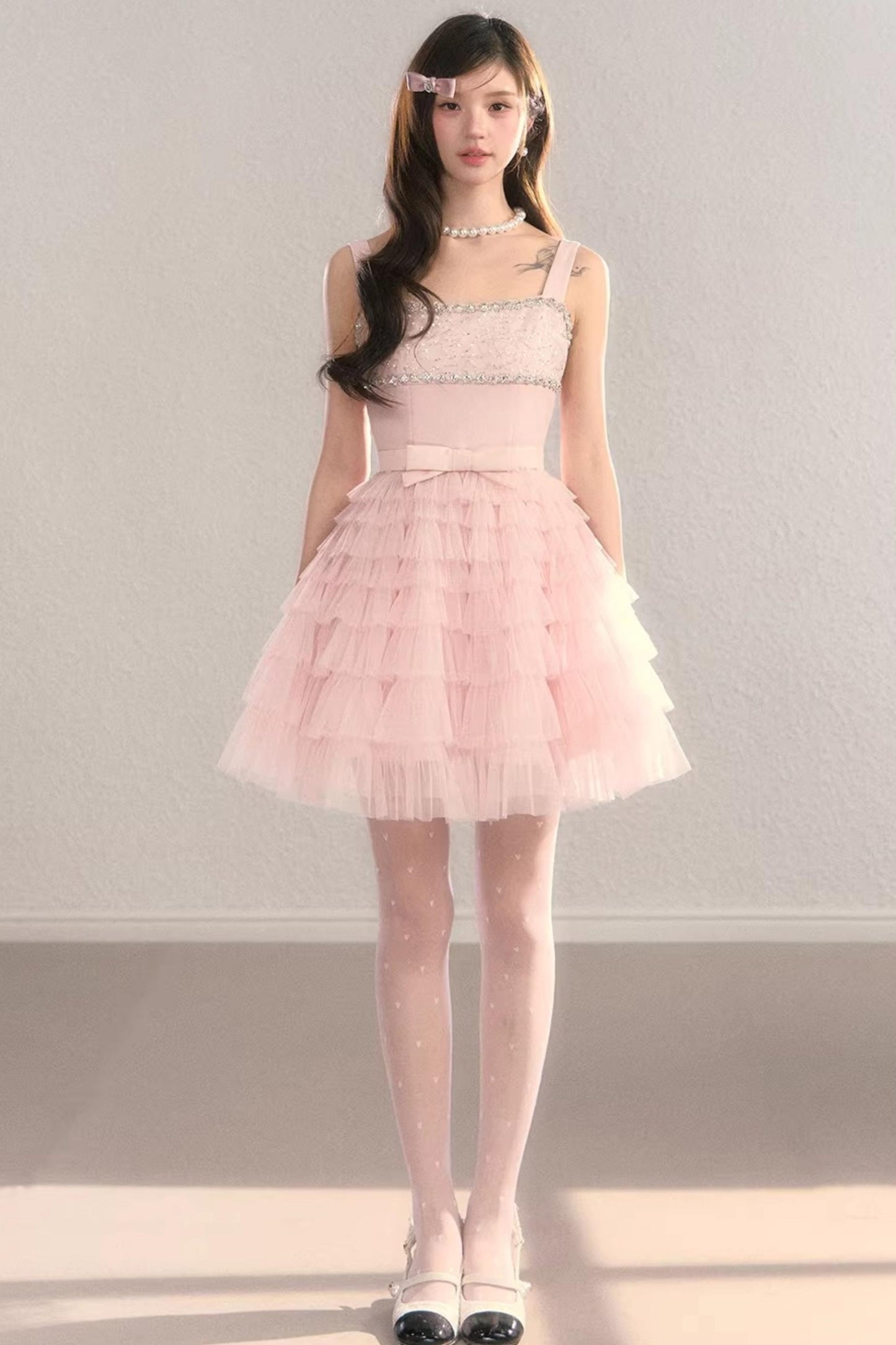 Robe en Dentelle Rose Rêvée