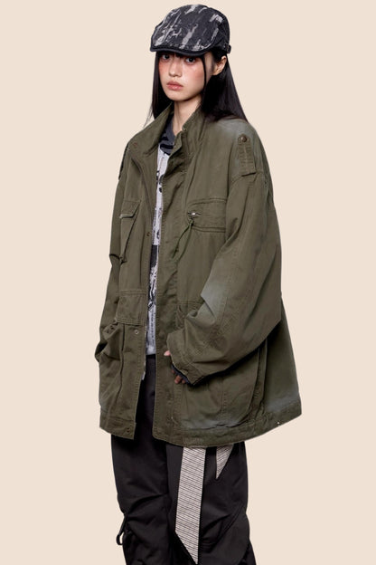 American Vintage Distressed Cargo Jacket