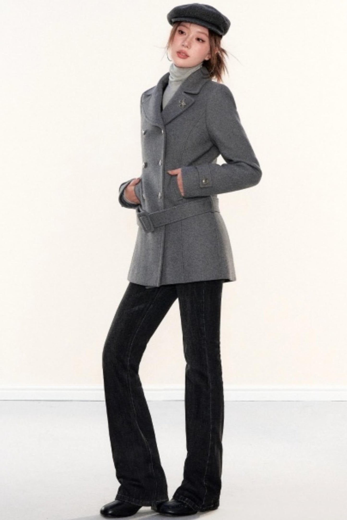 Woolen Lapel Coat