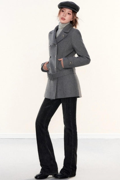 Woolen Lapel Coat