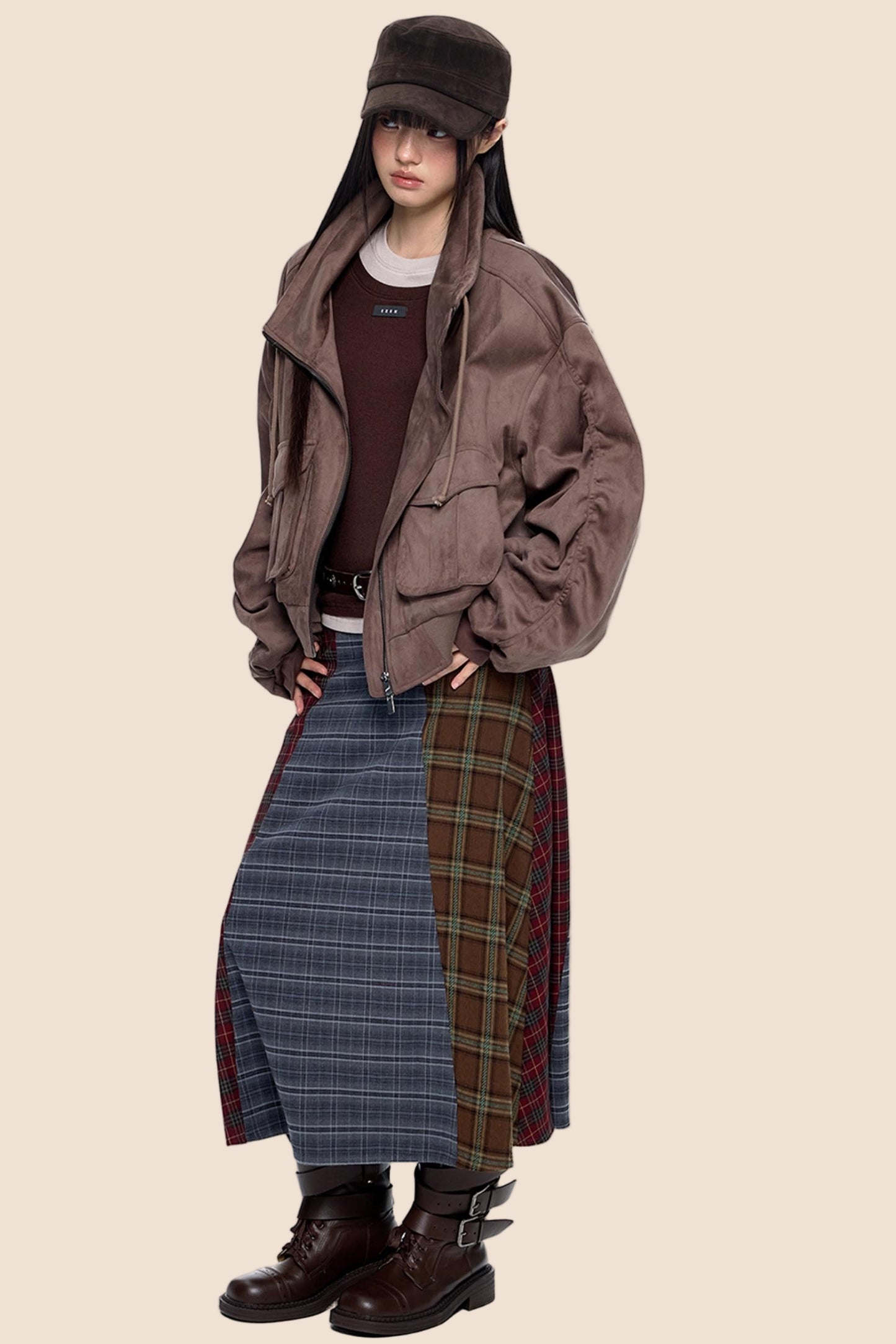 Autumn Drape Midi Skirt