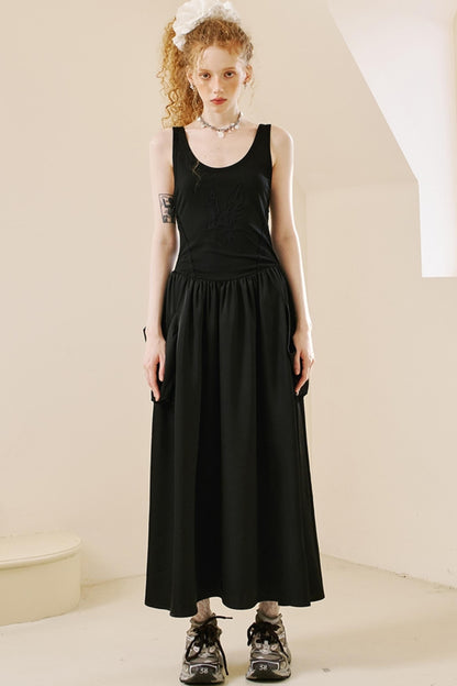 Swallow Embroidered Summer Dress