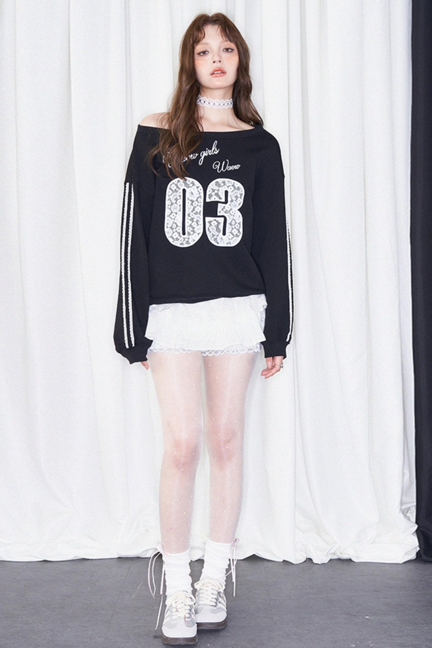 One-Shoulder Slouchy Ballet Sweatshirt