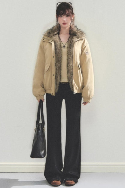 Retro Fur Collar Winter Coat