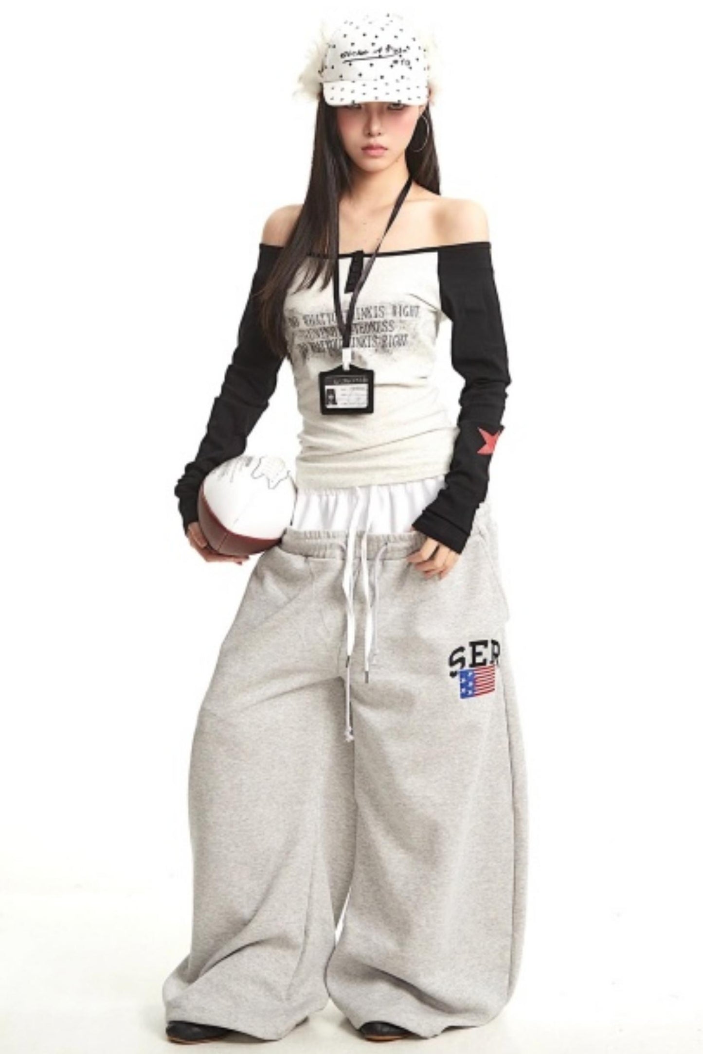 American Retro One-Shoulder Top