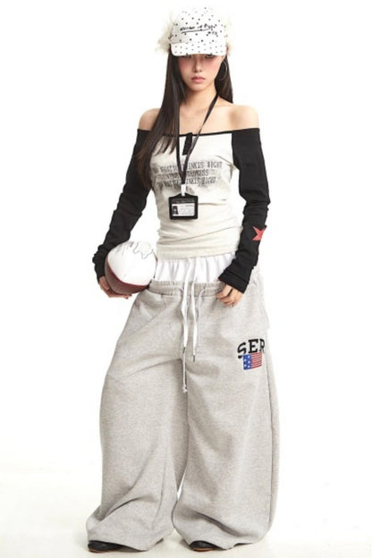 American Retro One-Shoulder Top