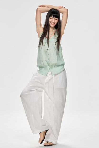 Backless Plaid Tank Top