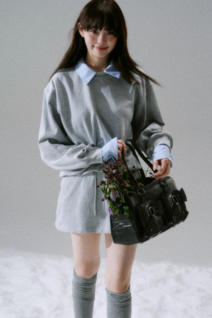 Brilliant Season Sweatshirt Skirt Set-Up