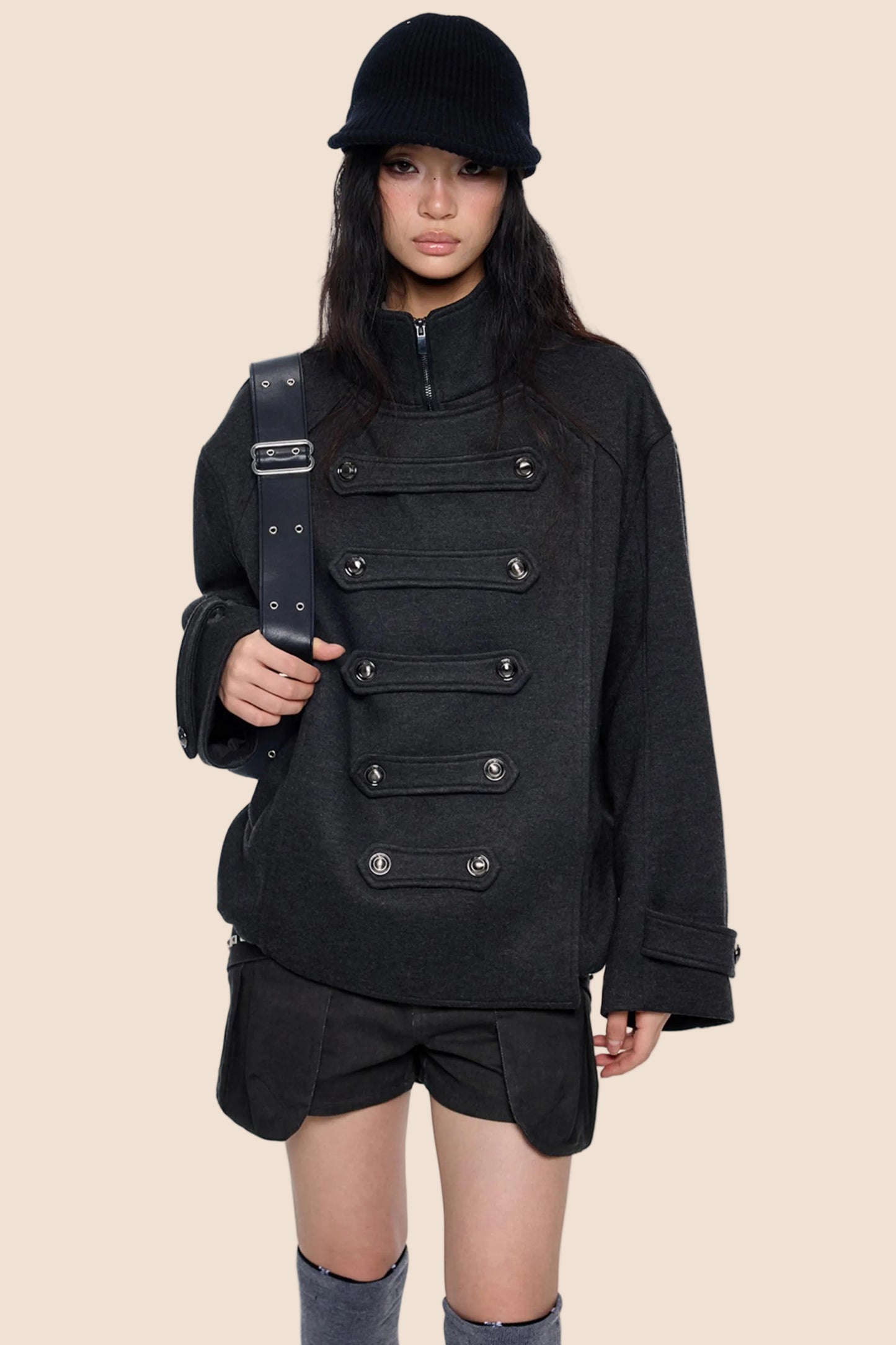 Silhouette Pleated Wool Coat