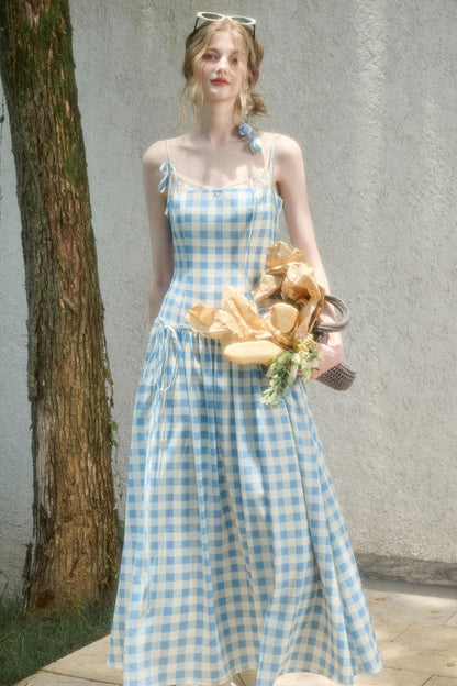 Galaxy Blue Pleated Sundress