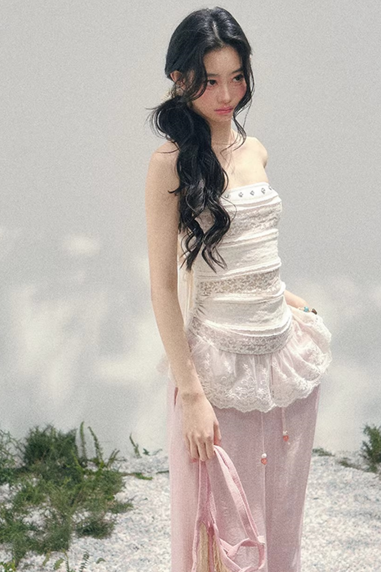 Hazy Muse Lace Tube Top