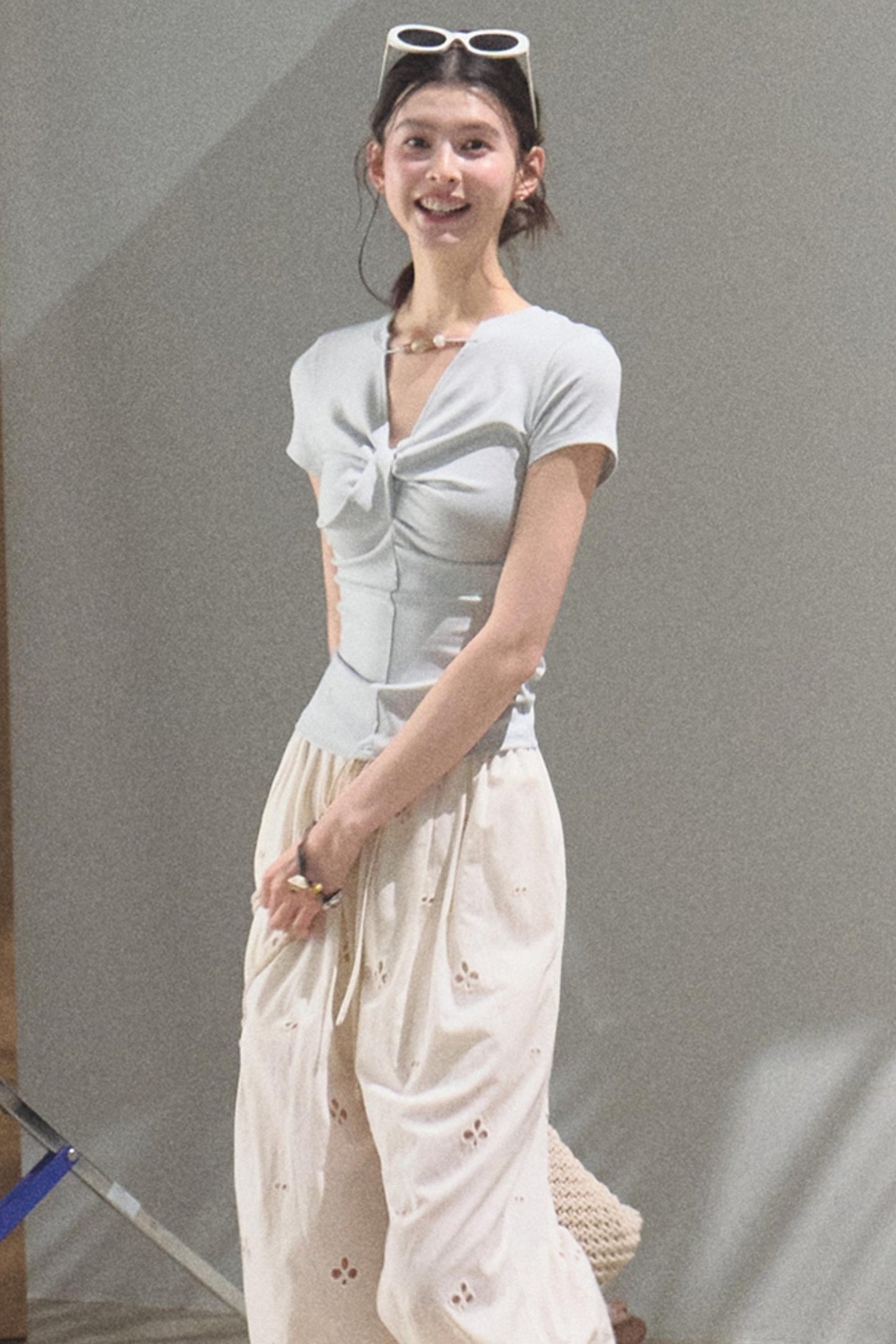 Cool Beaded V-Neck Tee