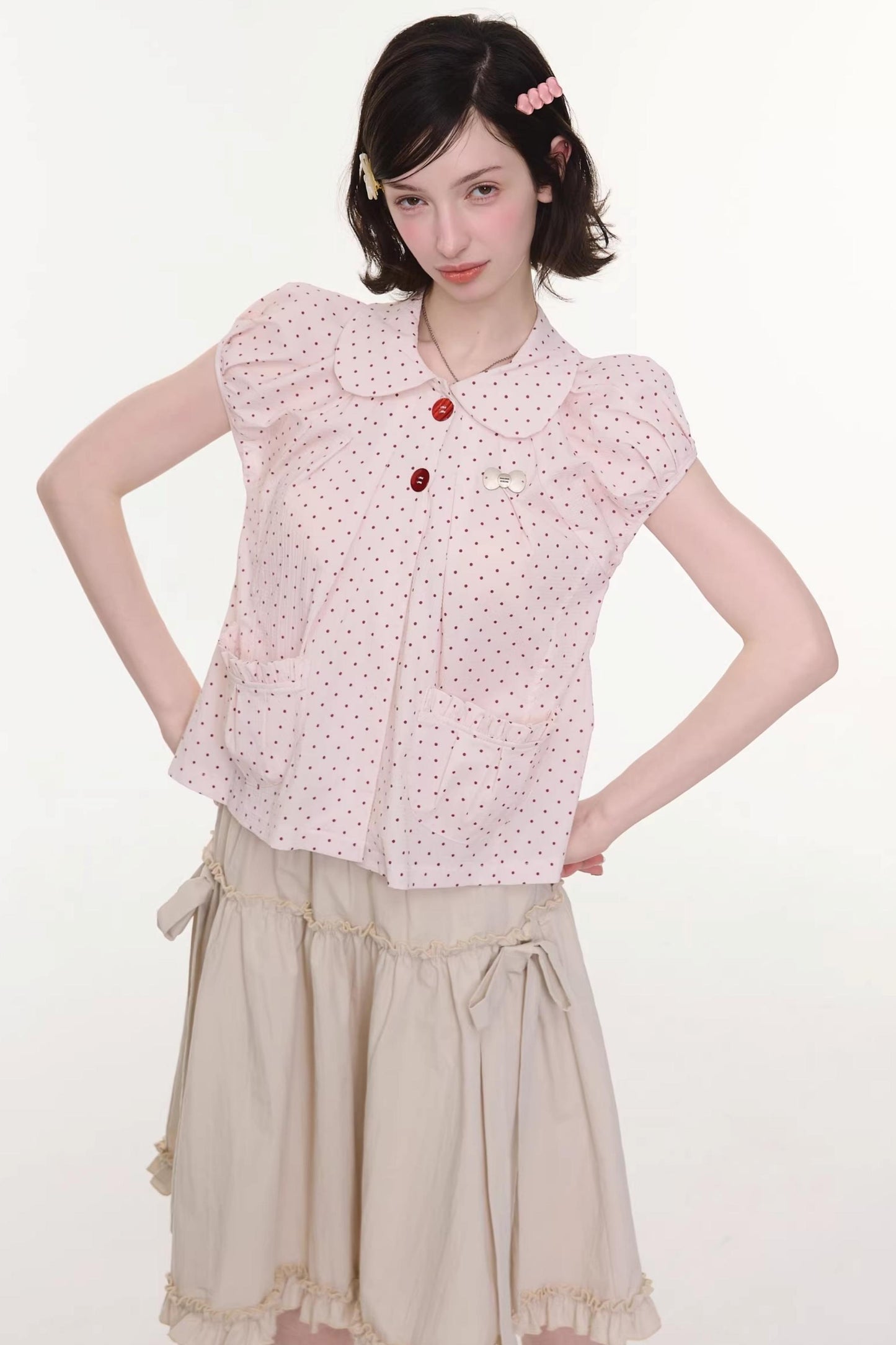 Sweet Starry Sky Polka Dot Blouse