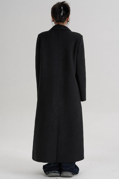 Reversible Long Shoulder Wool Coat