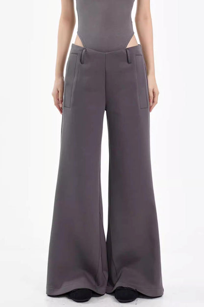 Retro Gray Flared Pants