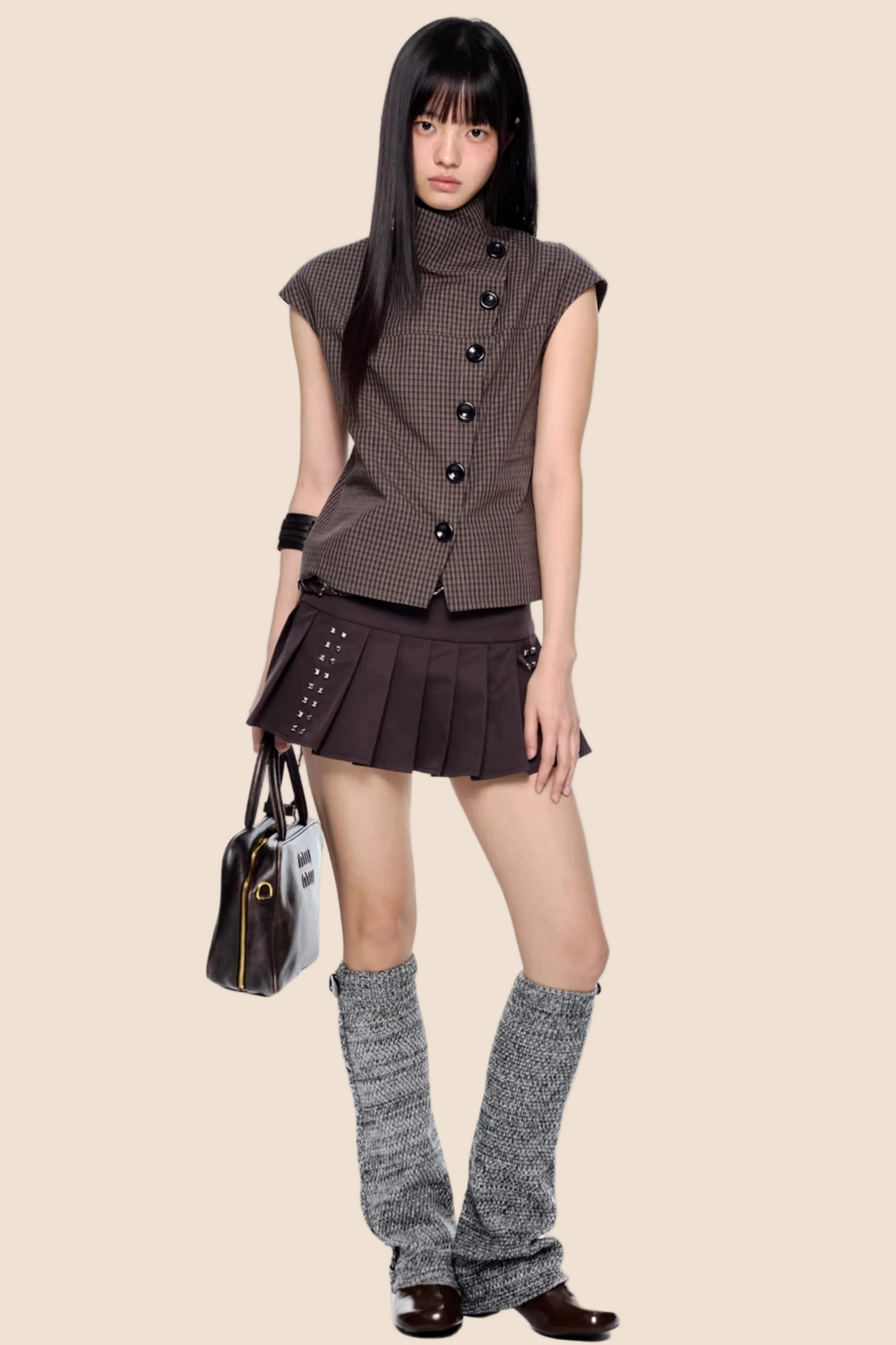 Retro kariertes Sommerbluse