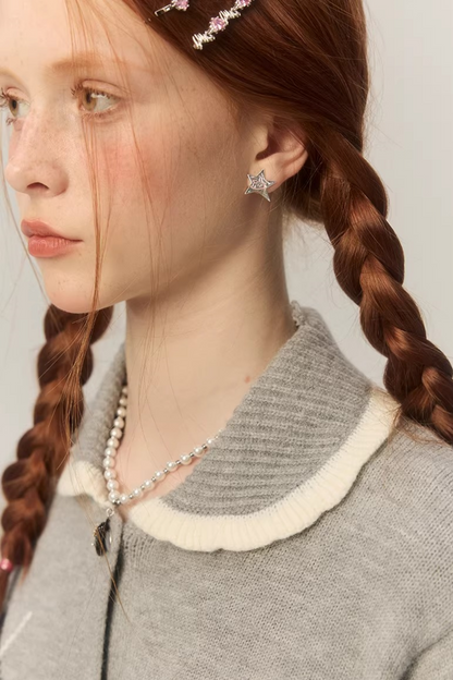 Retro Diamond Knit Cardigan