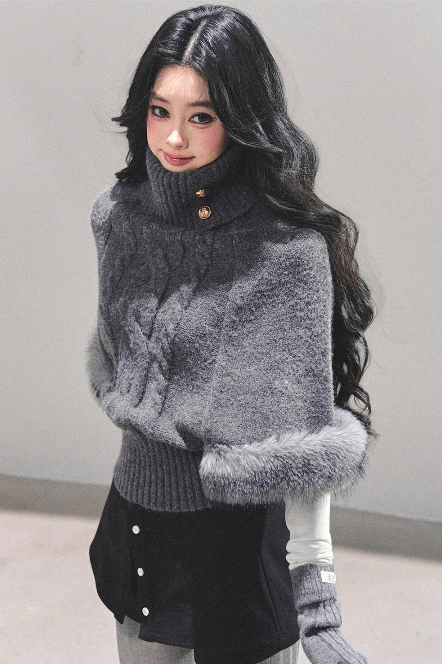 Korean Mohair Turtleneck Sweater