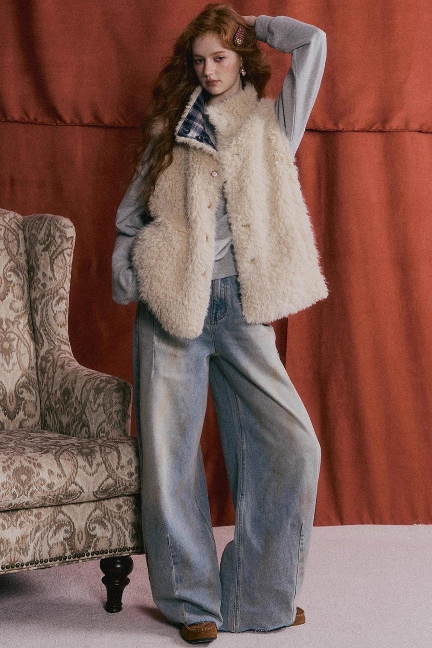 Vintage Washed Distressed Denim Pants