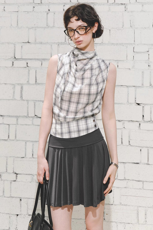 Retro Plaid Triangle Vest