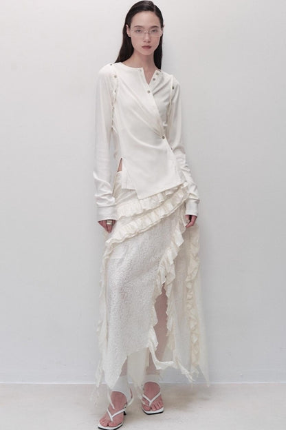 Detachable Round Neck Knitted Cardigan