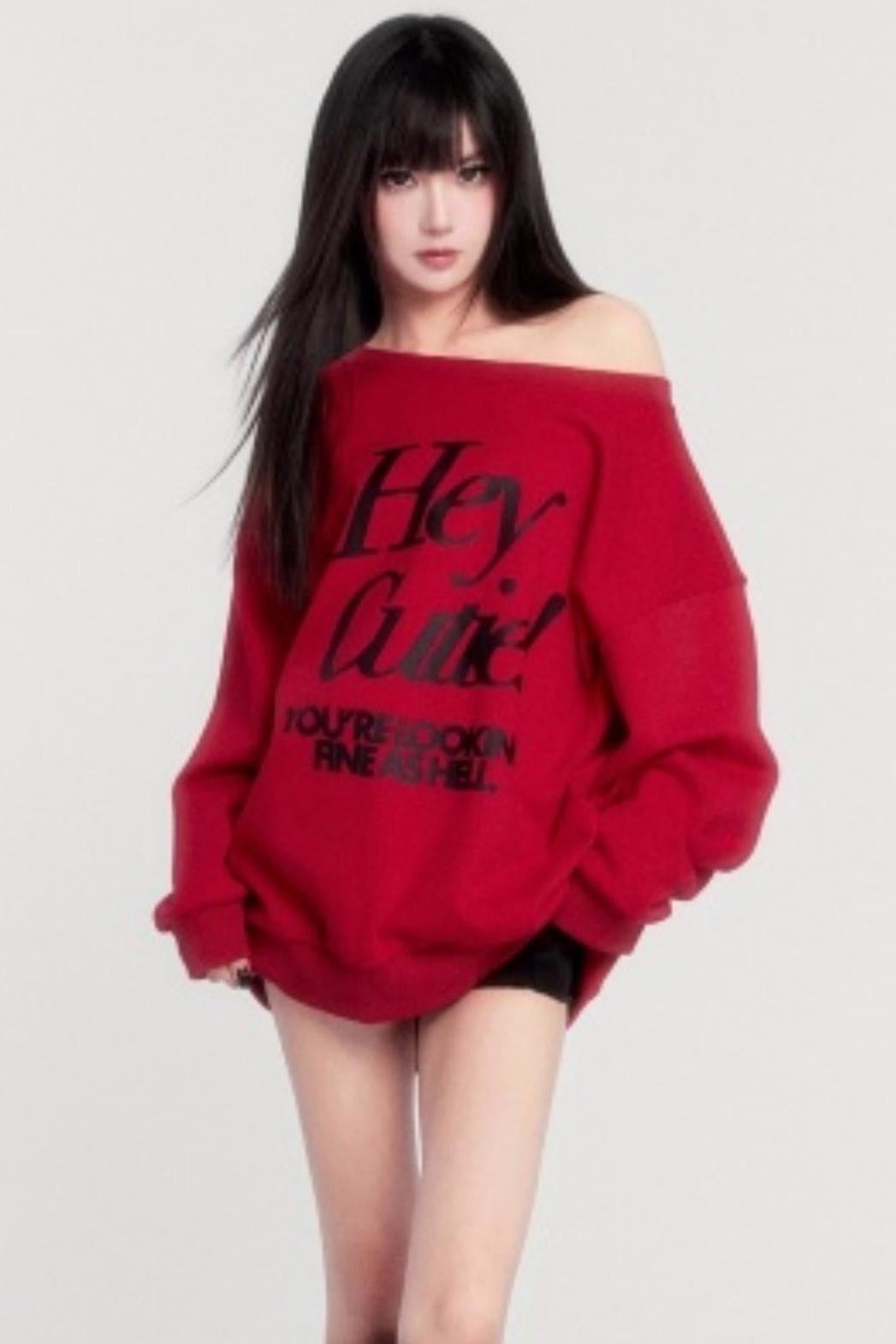 Loose Fleece Long-Sleeved Sweatshirt