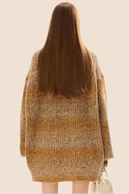 Niche Design Contrast Knit Sweater