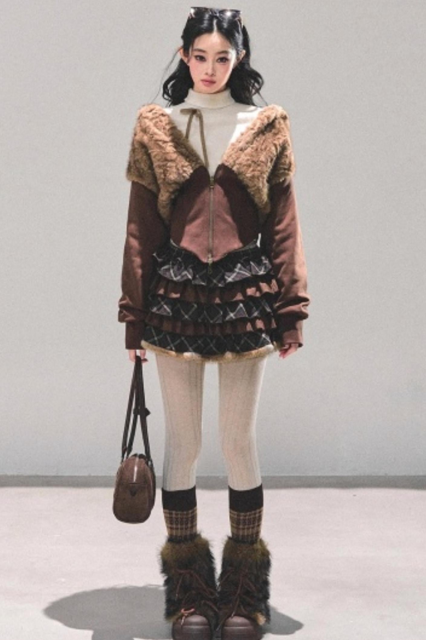 Maillard Poetry Plaid Skirt