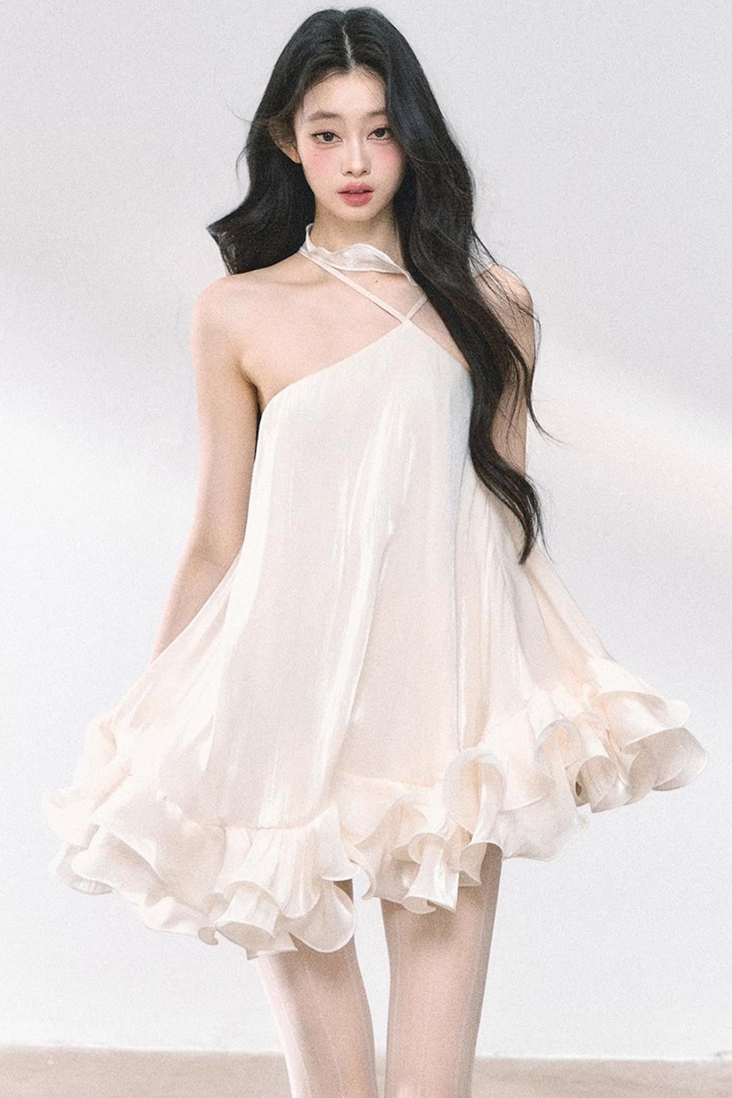 Summer Apricot Elegance Dress