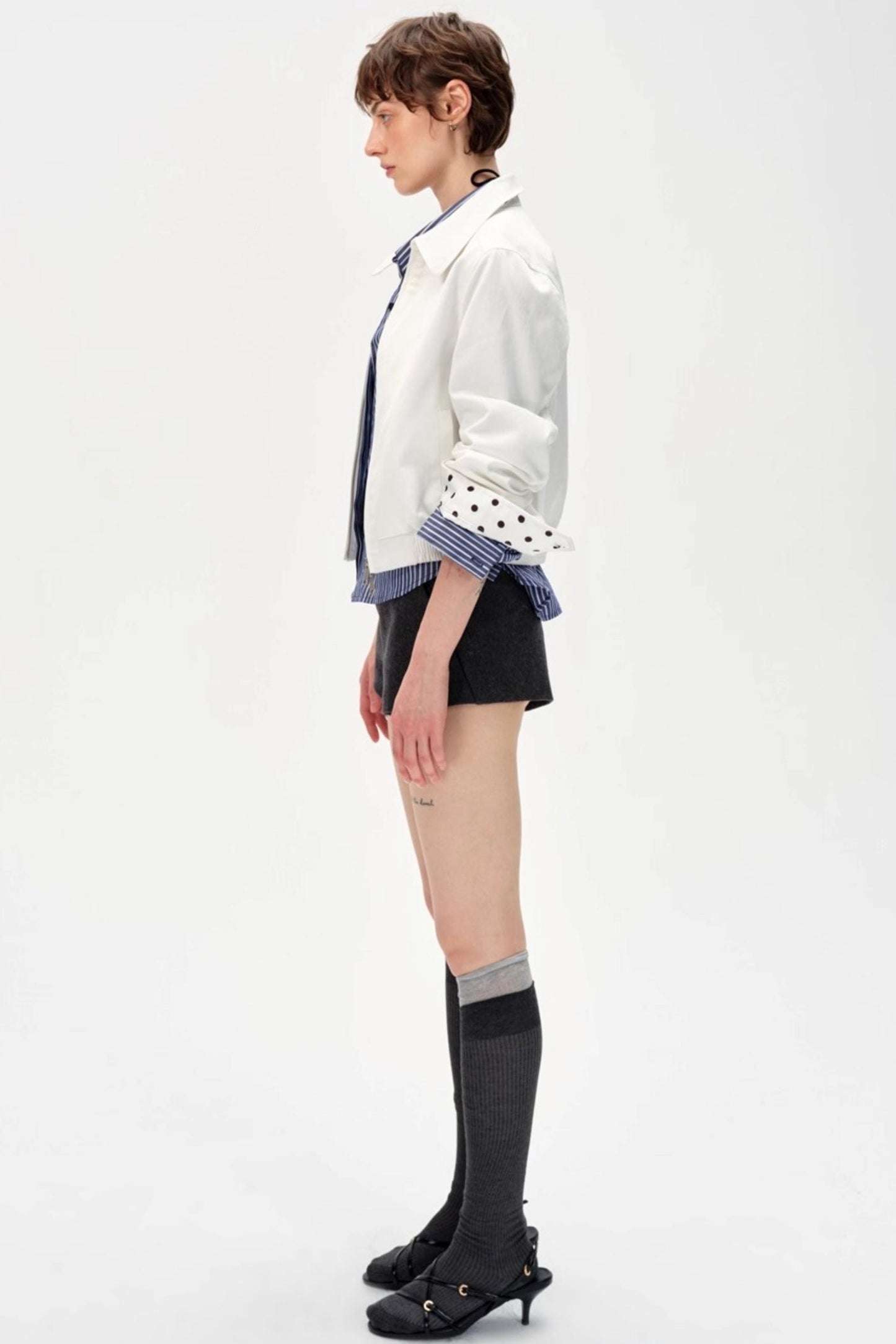 Vintage Contrast Polka Dot Jacket