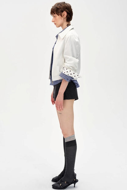 Vintage Contrast Polka Dot Jacket