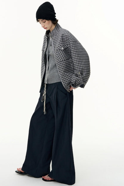 Gray Wool Knitted Cardigan