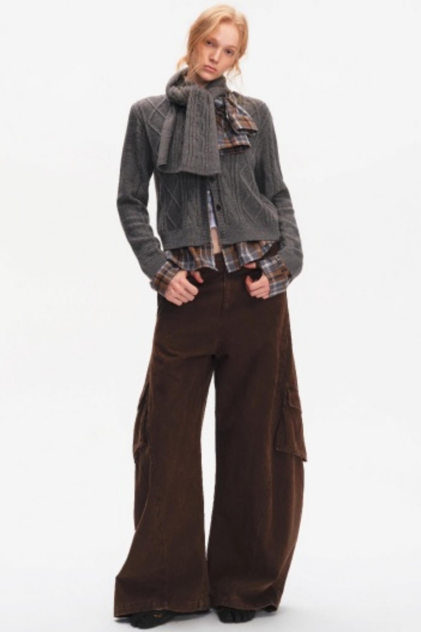 Wool Twist Cardigan Sweater Set-Up