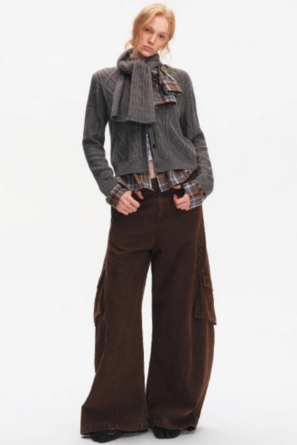 Wool Twist Cardigan Sweater Set-Up