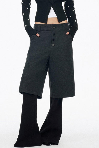 Layered Draped Bootcut Pants