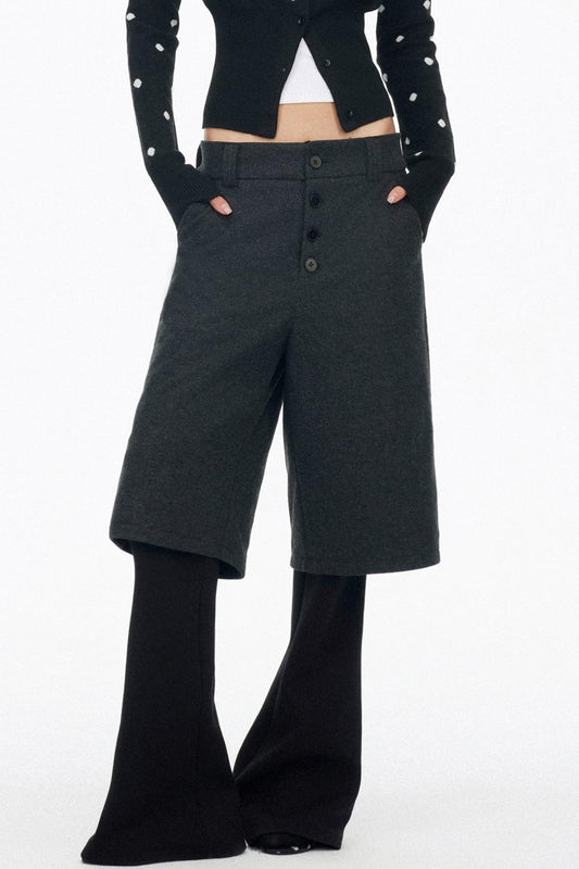 Layered Draped Bootcut Pants