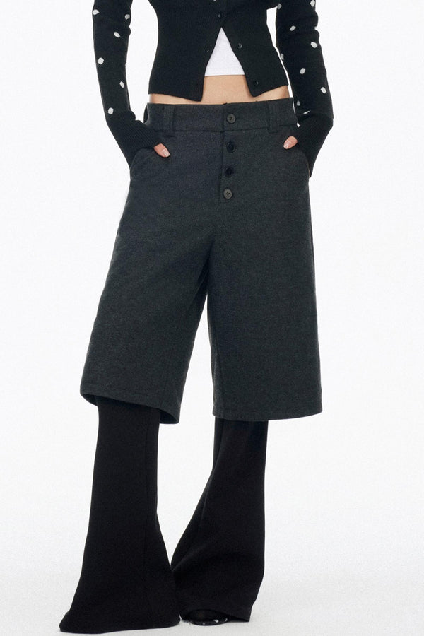 Layered Draped Bootcut Pants