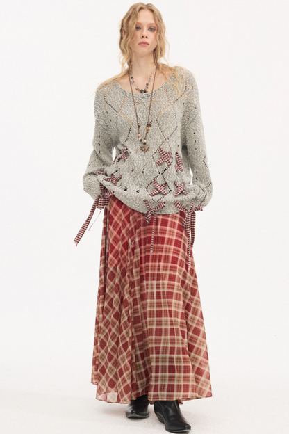 Strappy Quilted Hollow Sweater