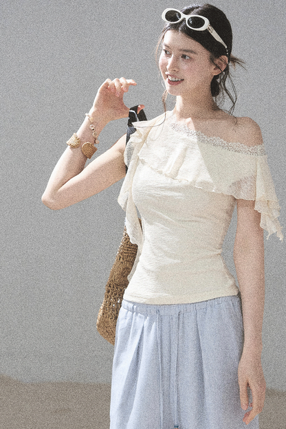 Before the Sunset Lace Off-Shoulder Top