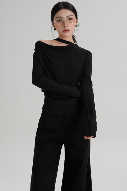 High-End Design Long-Sleeved T-Shirt Top