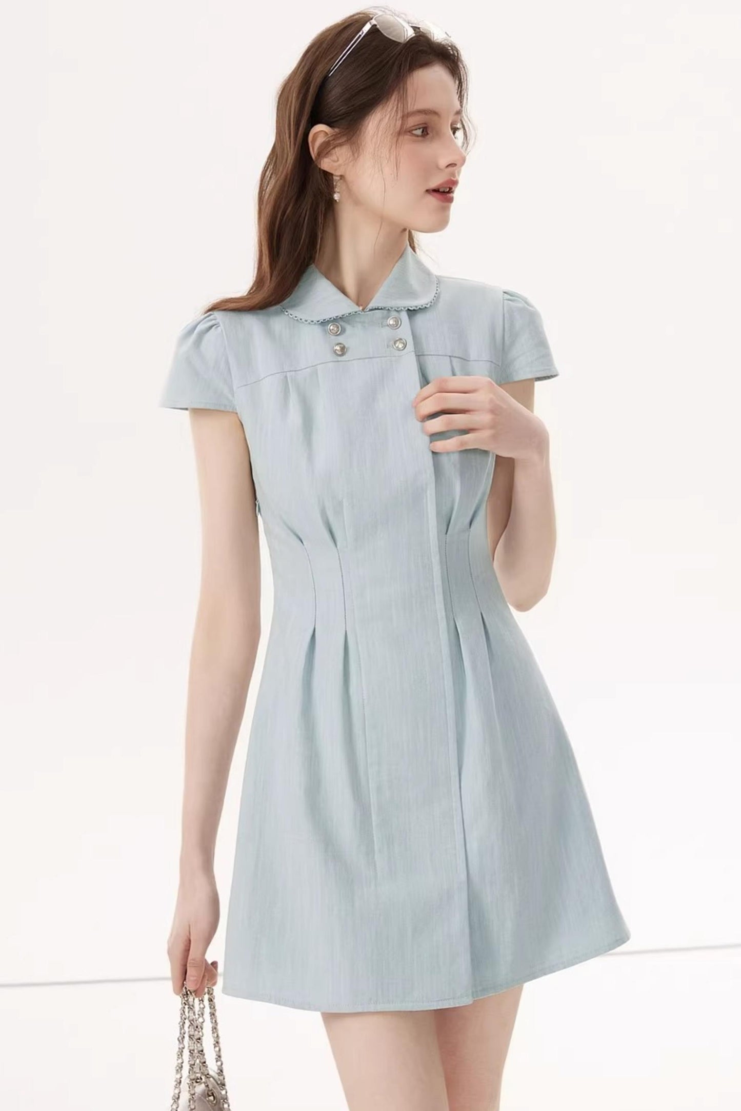 Feminine Faux Denim Dress