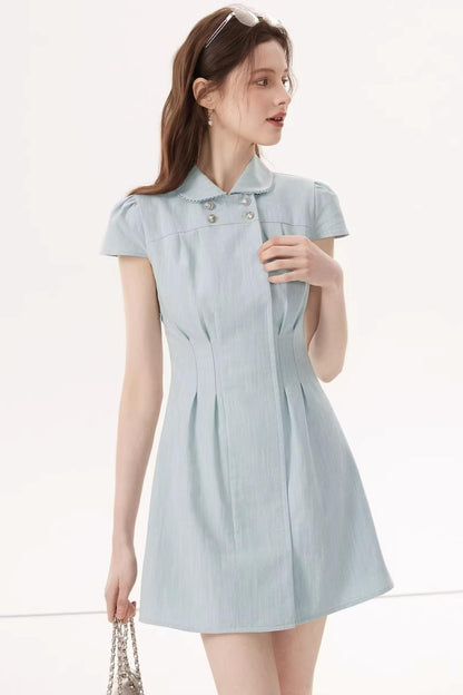 Feminine Faux Denim Dress