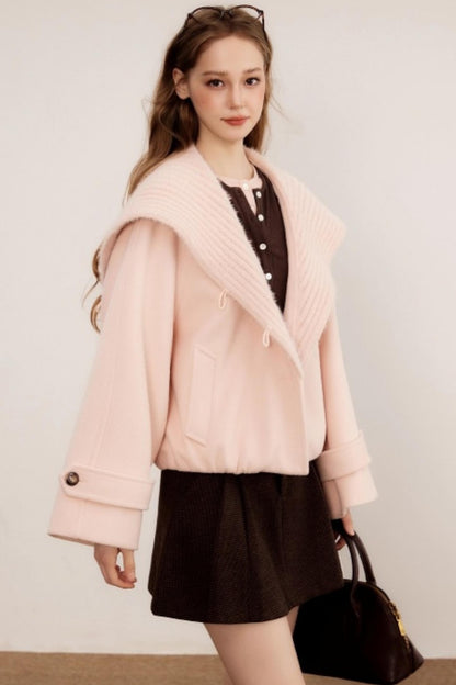 Woolen Shawl Collar Coat