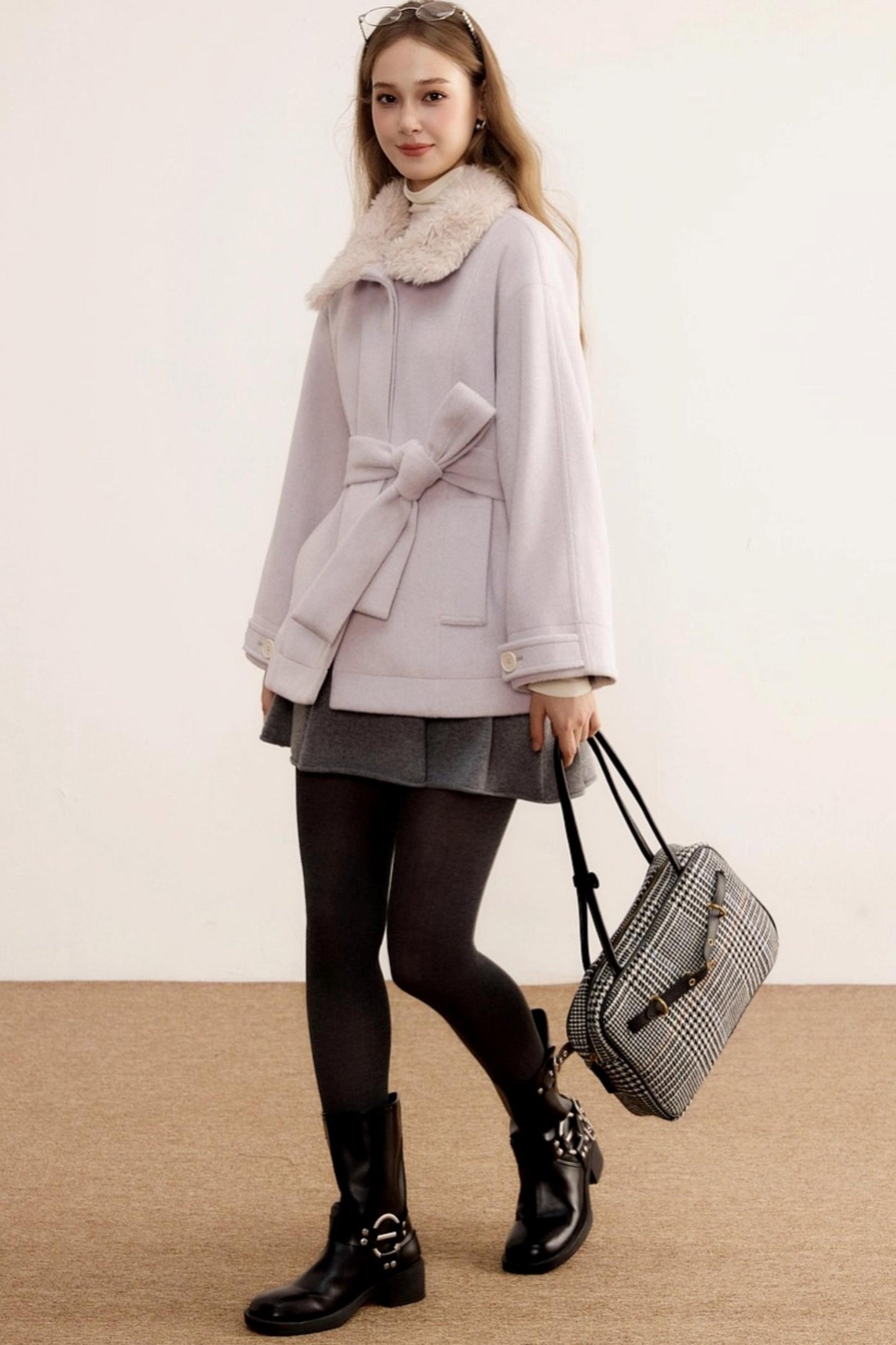 Woolen Mid-Length Winter Plush Wool Coat