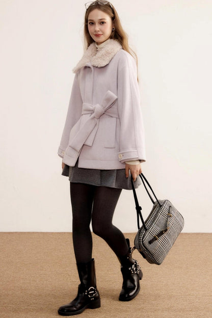 Woolen Mid-Length Winter Plush Wool Coat