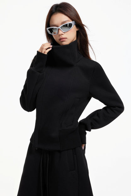 High Collar Slim Jacket Set-Up